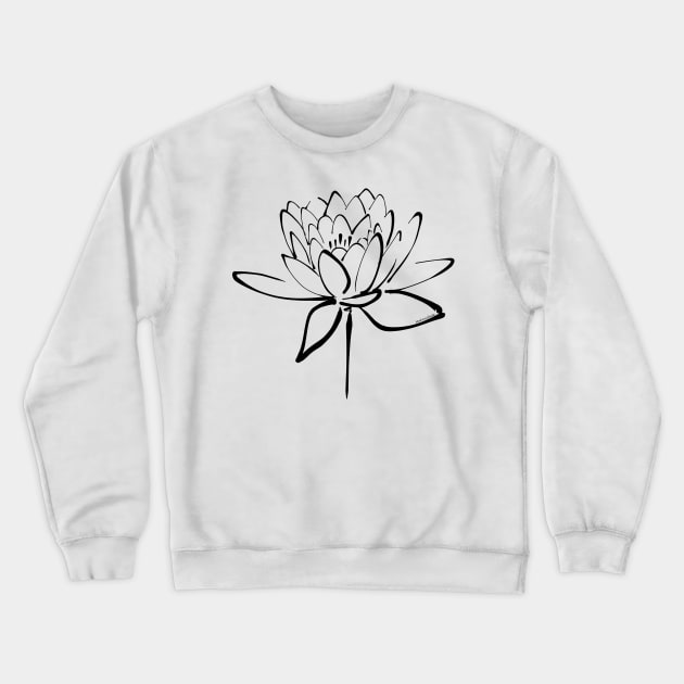 Lotus Flower Calligraphy (Black) Crewneck Sweatshirt by Makanahele